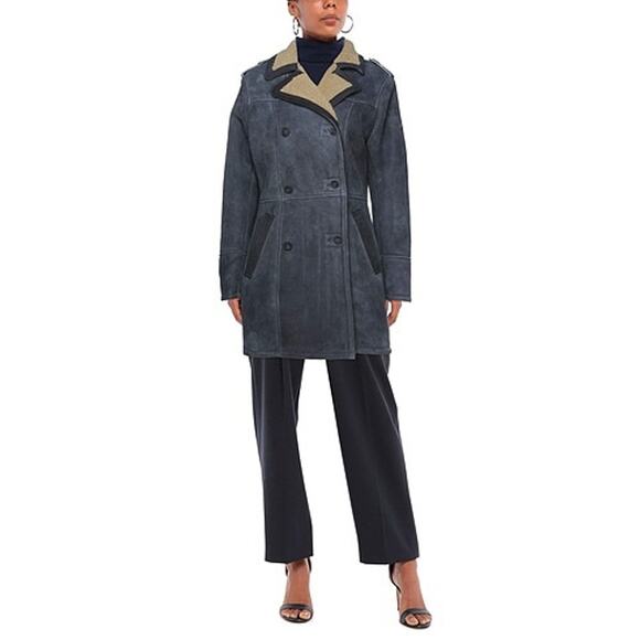 Matchless Jackets & Blazers - Matchless London Black Blue Suede Shearling Coat NWT Retail $3,900 L